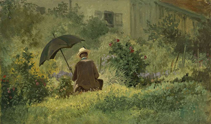 Carl Spitzweg: Il pittore nel giardino