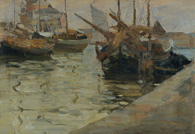 Umberto Moggioli: Velieri alla Giudecca